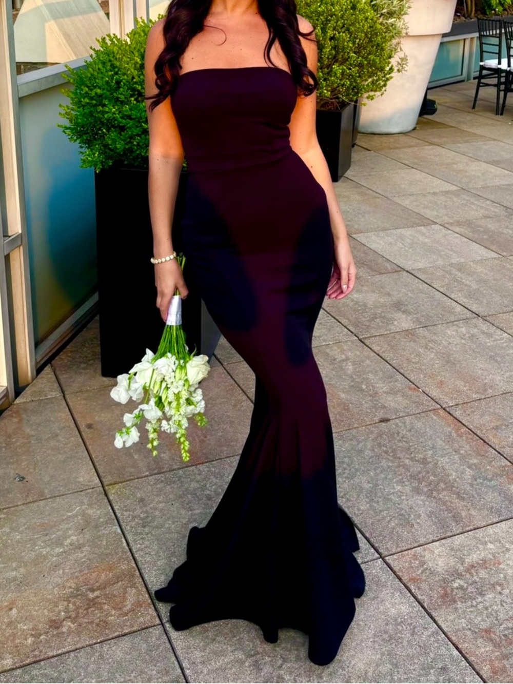 Black Strapless Mermaid Evening Gown
